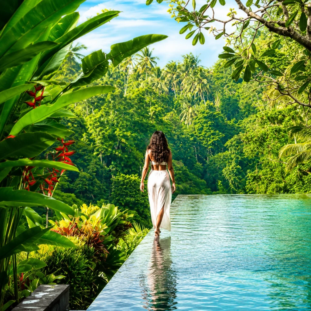 Majestic Balinese Temple with Mount Agung & Rice Terraces in Bali